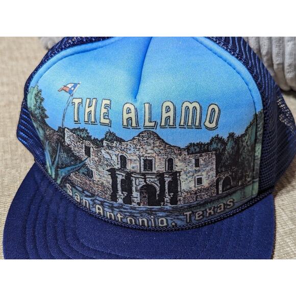 Vintage THE ALAMO Foam Rope Hat Cap '80s Snapback Mesh TRUCKER San Antonio Texas - Picture 2 of 9